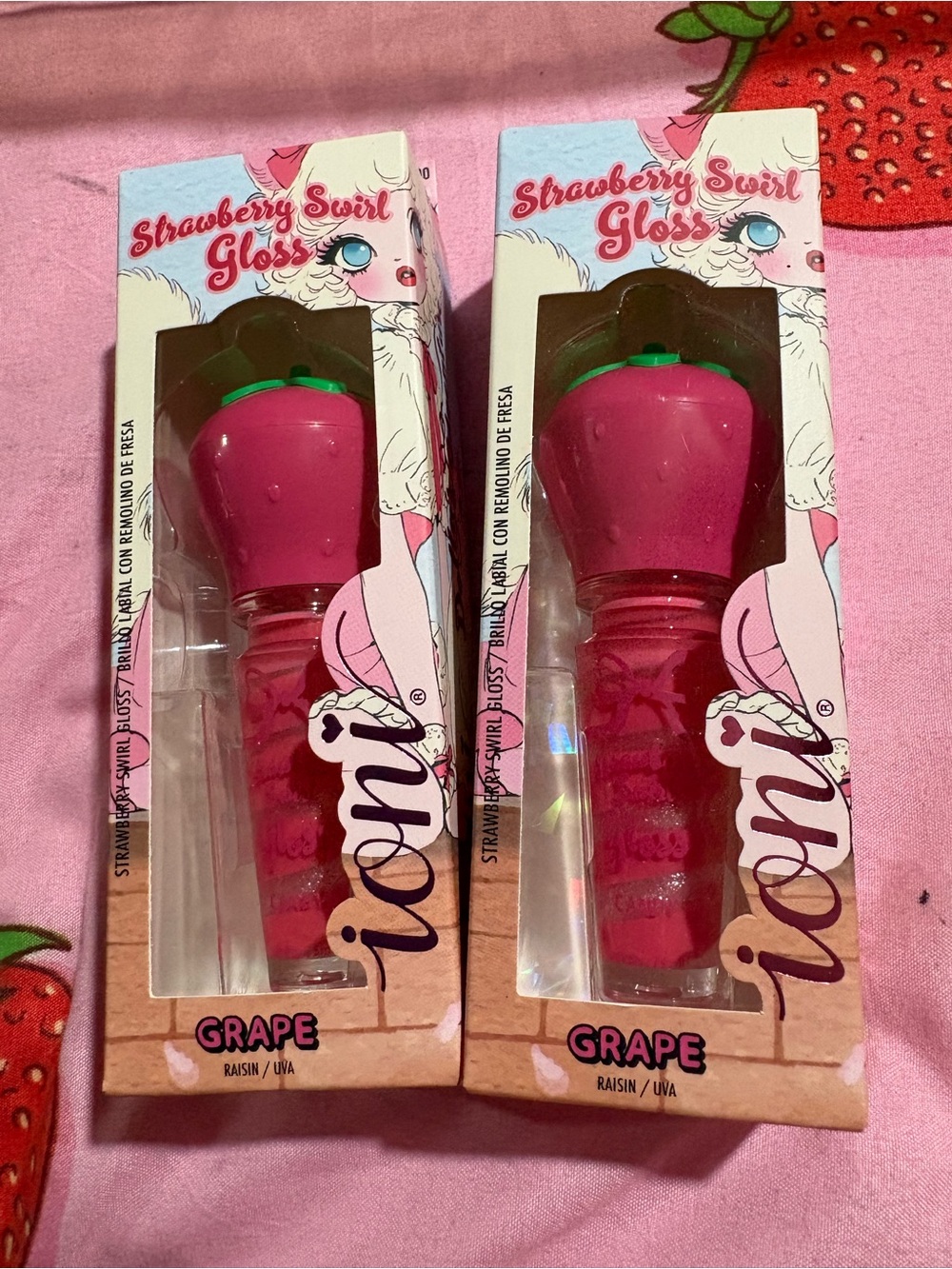 Ioni Strawberry Swirl Gloss Lip Gloss - Grape (Pink)